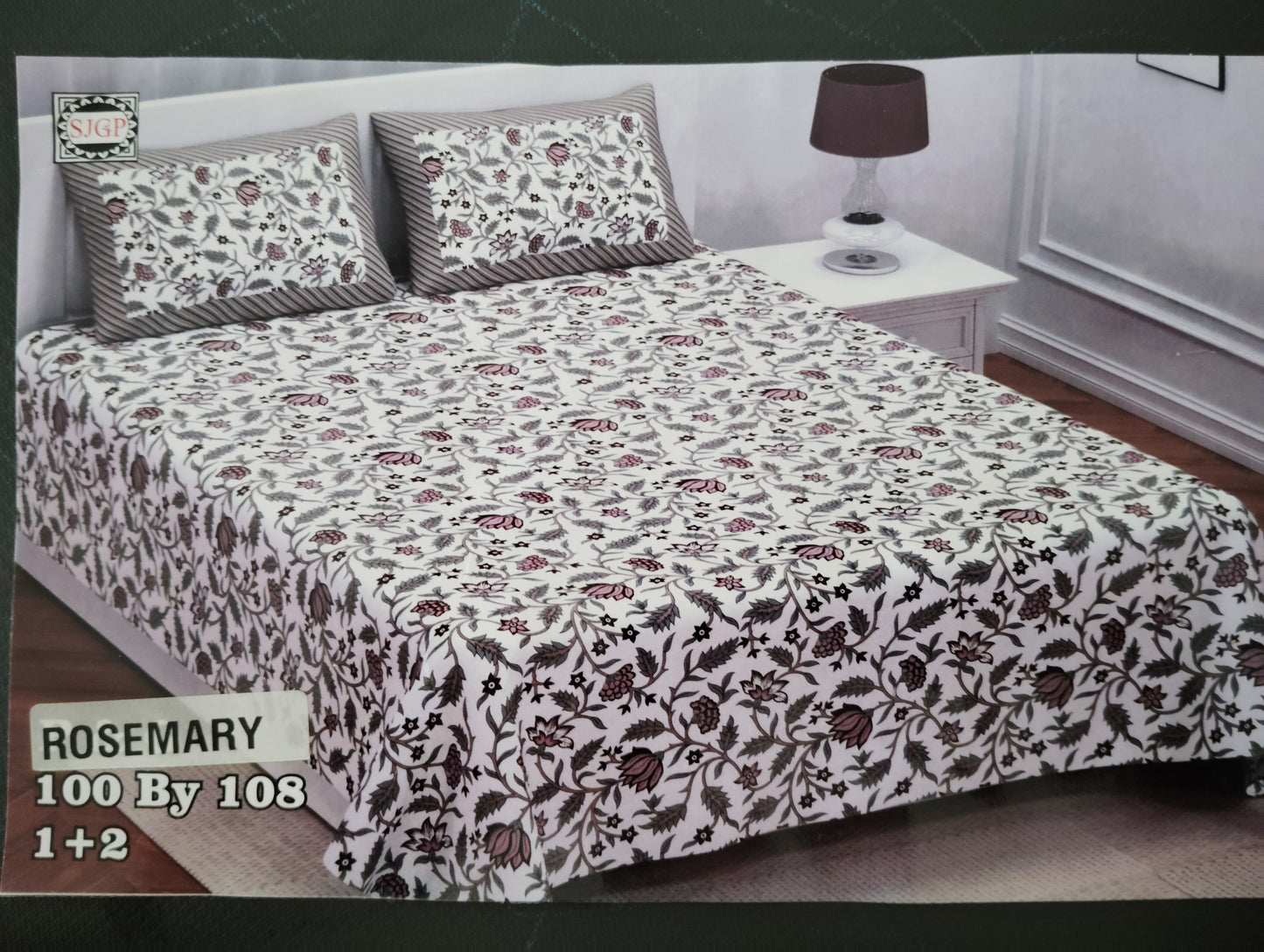 FLORAL PRINTED COTTON OFF WHITE BEDSHEET