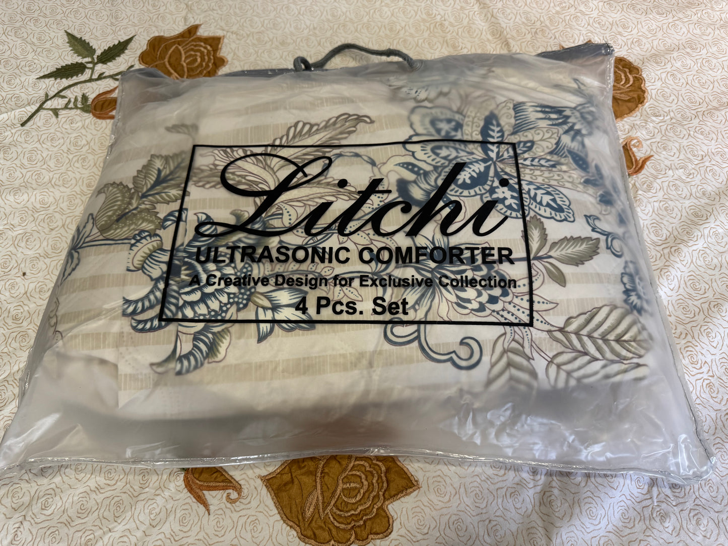 LITCHI ULTRASONIC PASTEL PEACH COMFORTER SET