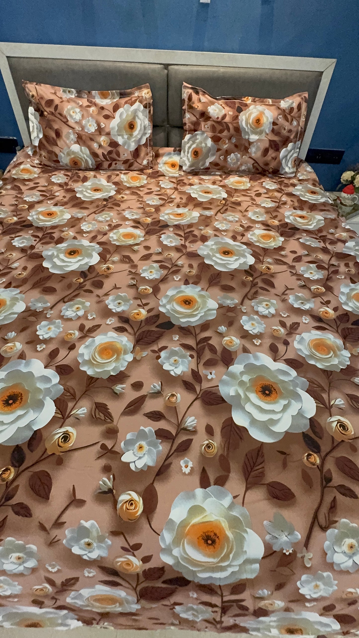 7D DIGITAL PRINT SUPERKING SIZE BROWN BEDSHEET