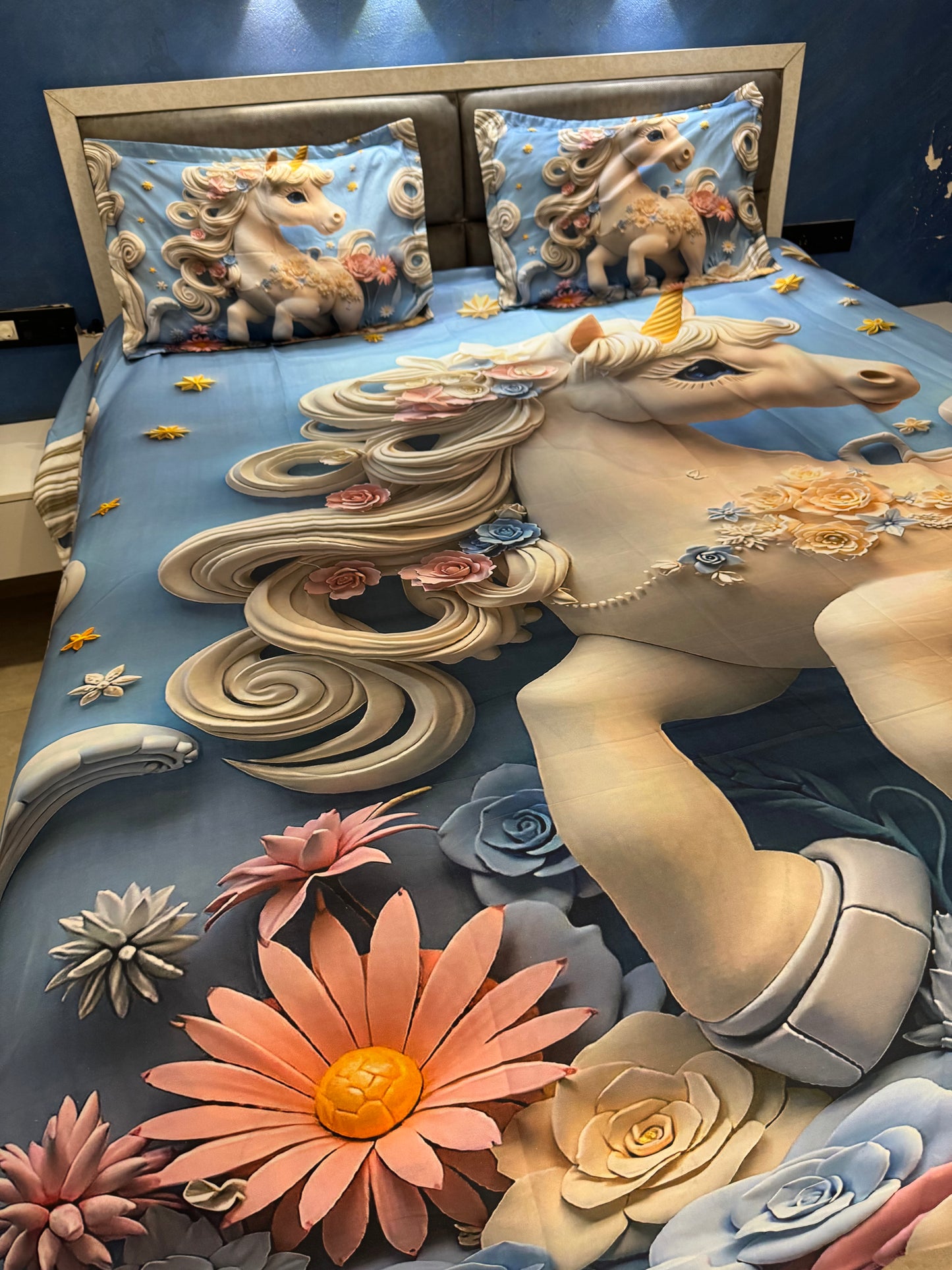 7D DIGITAL KIDS UNICORN PRINT SUPERKING BEDSHEET