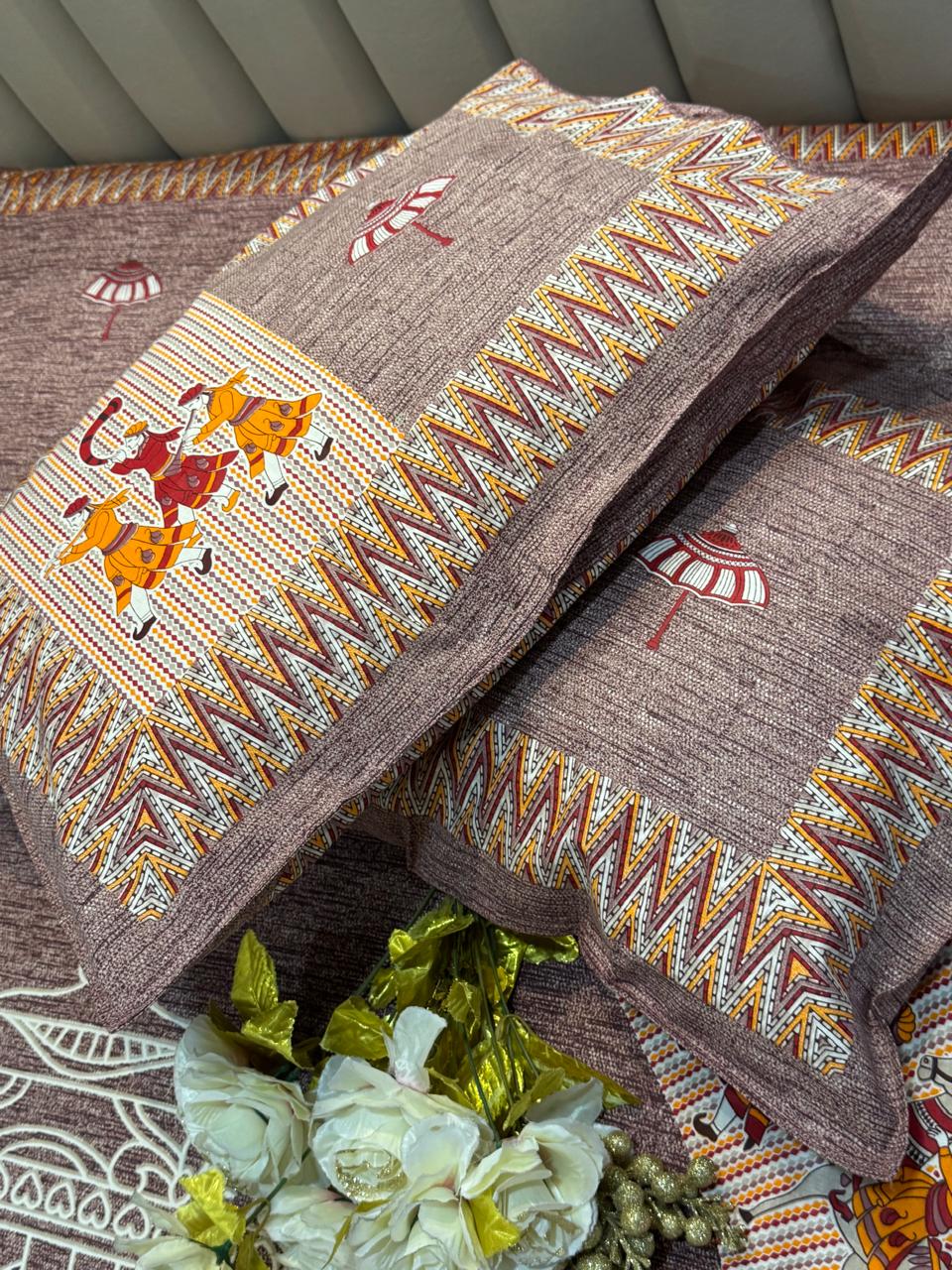 GIZA COTTON GIRL MAROON KING SIZE BEDSHEET