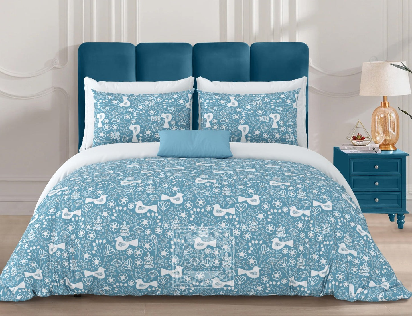 PURE COTTON VANATARA PASTEL BLUE DESIGN Bedsheet