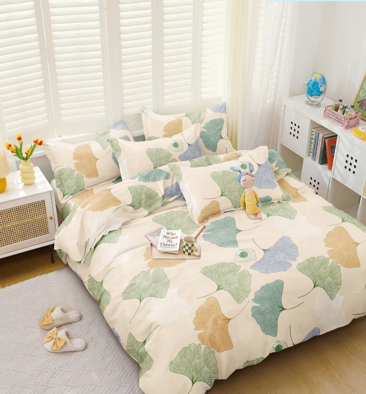 BELLEZA FLORAL PEACH DOUBLE SIZE MICROFIBER BEDSHEET