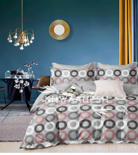 DIGITAL ART GREY GEOMETRIC BEDSHEET