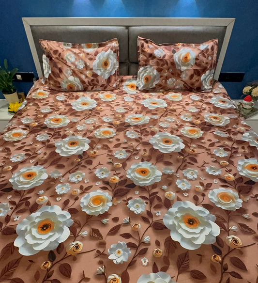 7D DIGITAL PRINT SUPERKING SIZE BROWN BEDSHEET