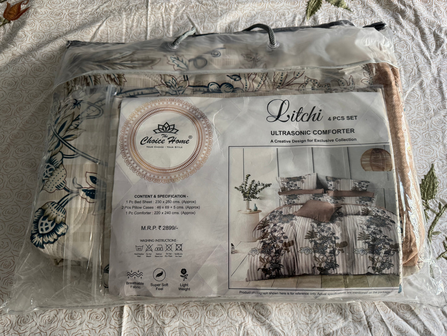 LITCHI ULTRASONIC PASTEL PEACH COMFORTER SET