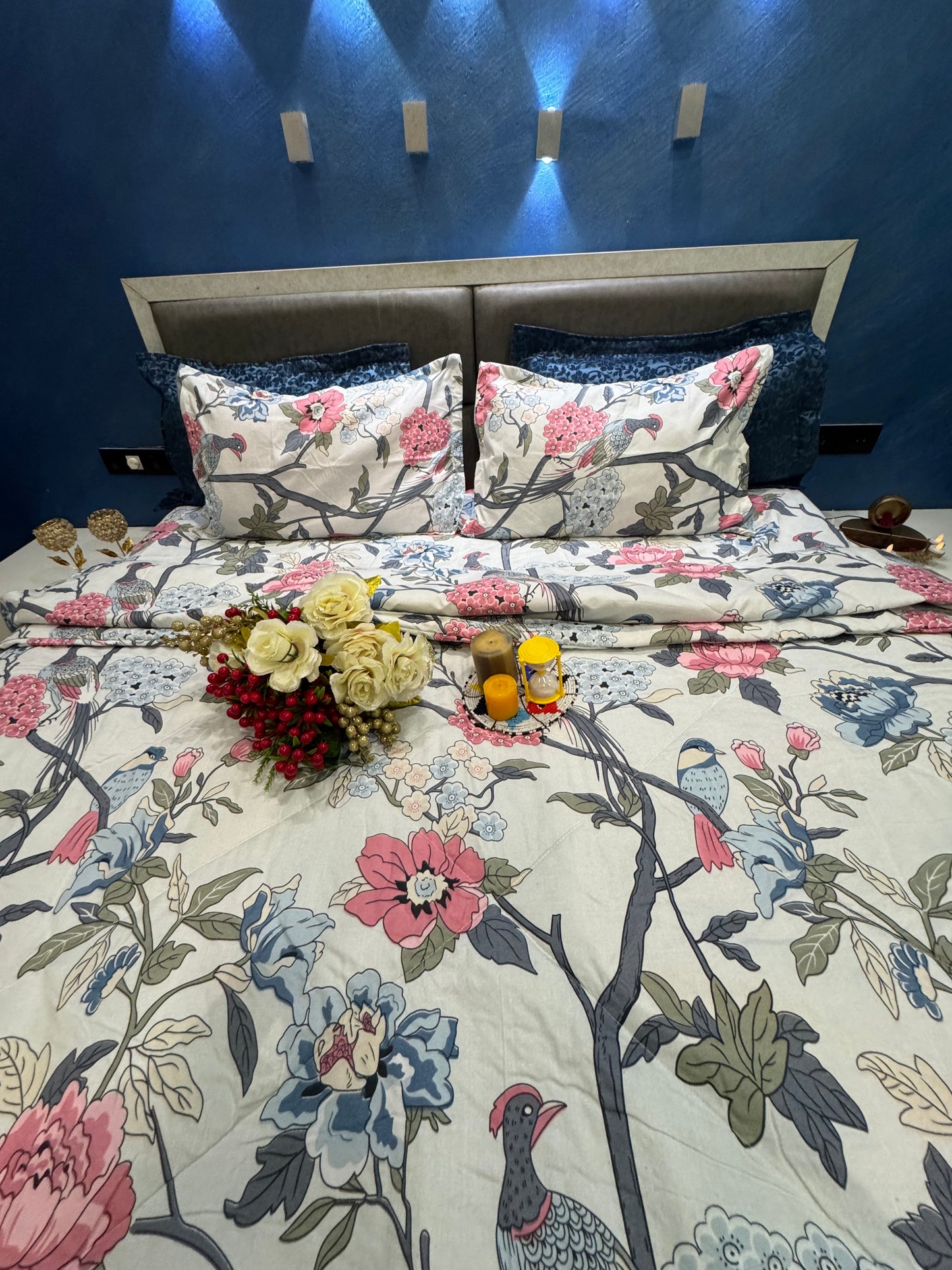 VICTORIA OFF WHITE FLORAL COMFORTER BEDDING SET