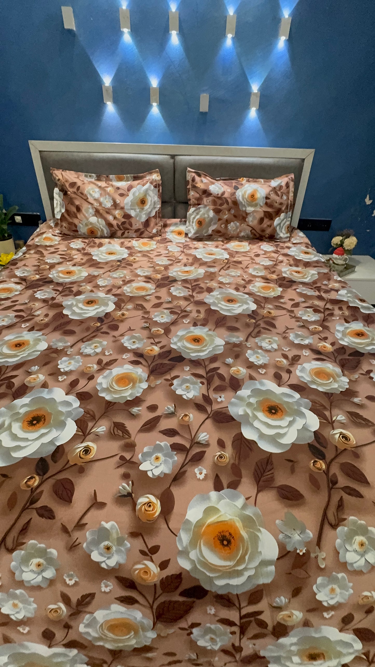 7D DIGITAL PRINT SUPERKING SIZE BROWN BEDSHEET