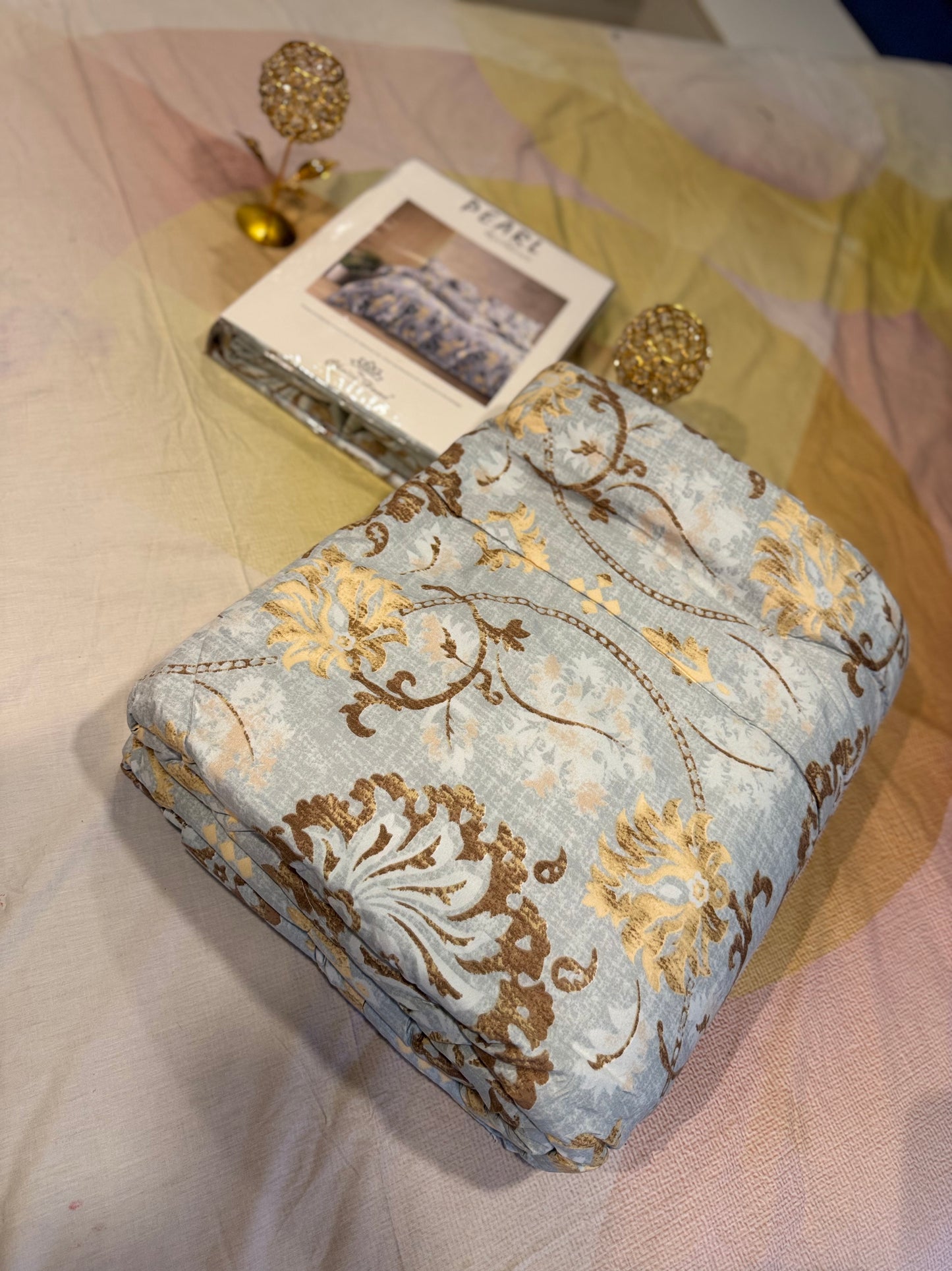 PEARL PASTEL BLUE 4 PIECE COMFORTER SET