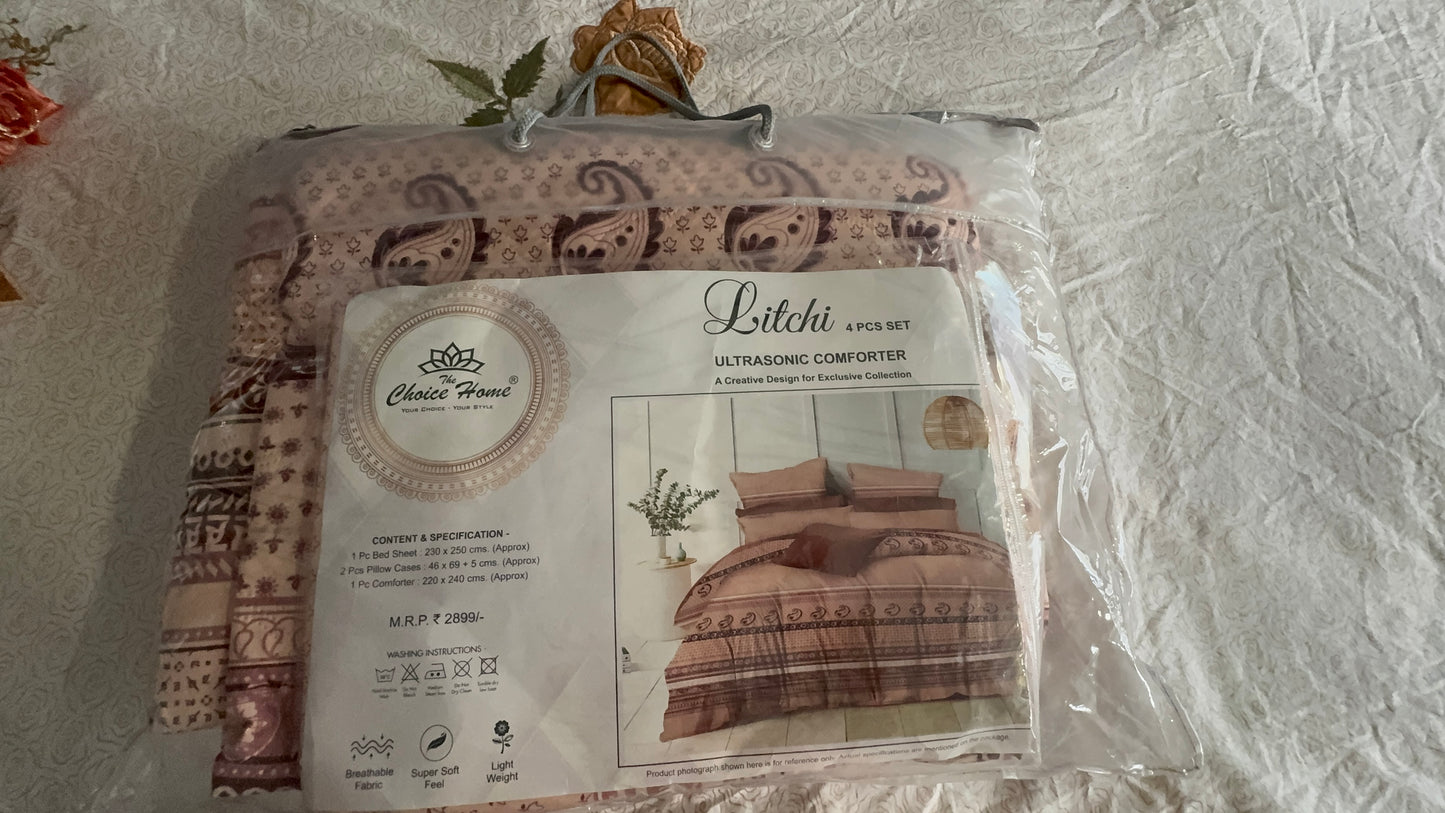 LITCHI ULTRASONIC PEACH COMFORTER SET