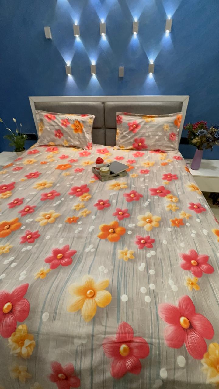 7D DIGITAL PRINT SUPERKING SIZE LIGHT GREY BEDSHEET