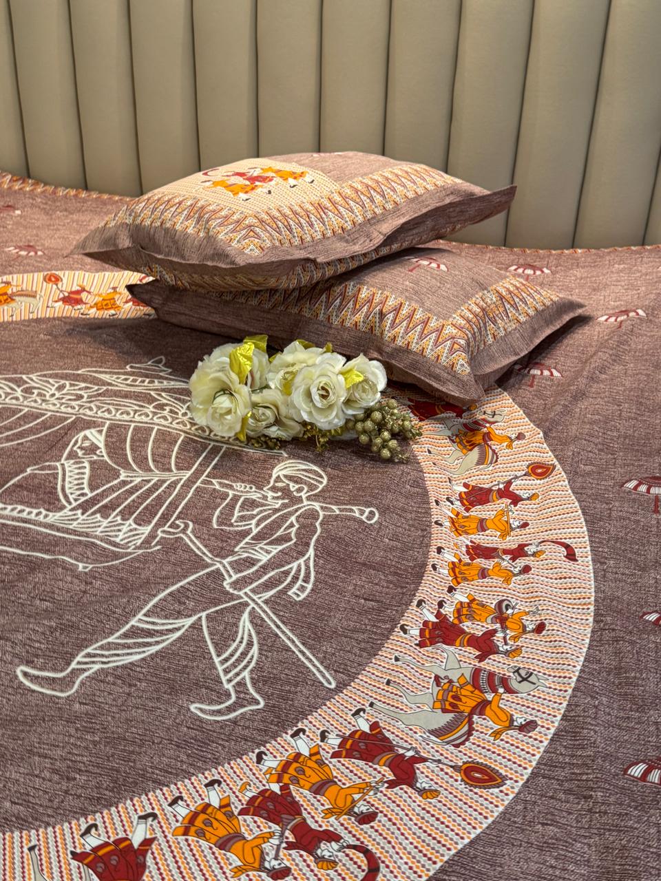 GIZA COTTON GIRL MAROON KING SIZE BEDSHEET