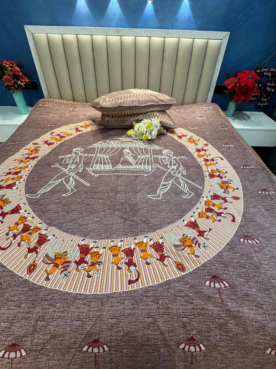 GIZA COTTON GIRL MAROON KING SIZE BEDSHEET
