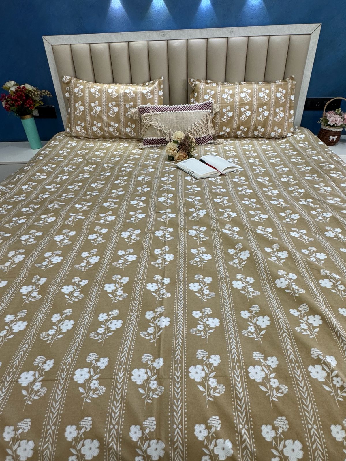 PURE COTTON VANATARA BEIGE DESIGN  Bedsheet