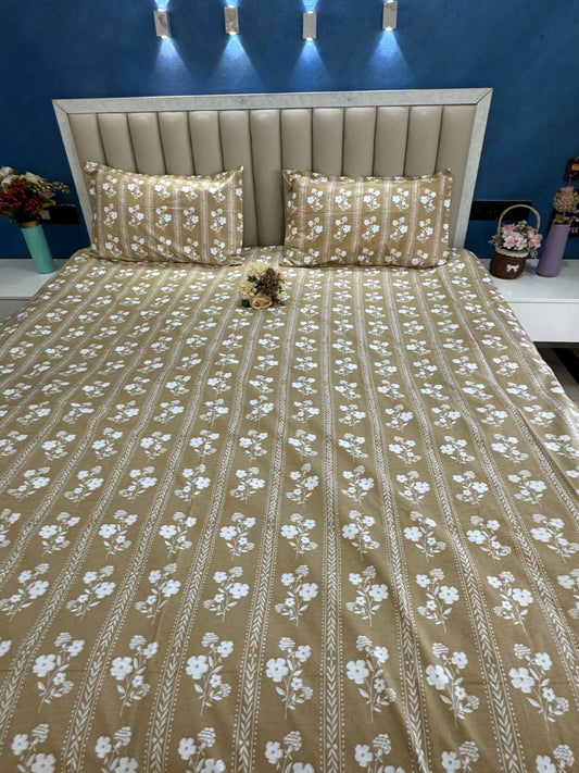 PURE COTTON VANATARA BEIGE DESIGN  Bedsheet