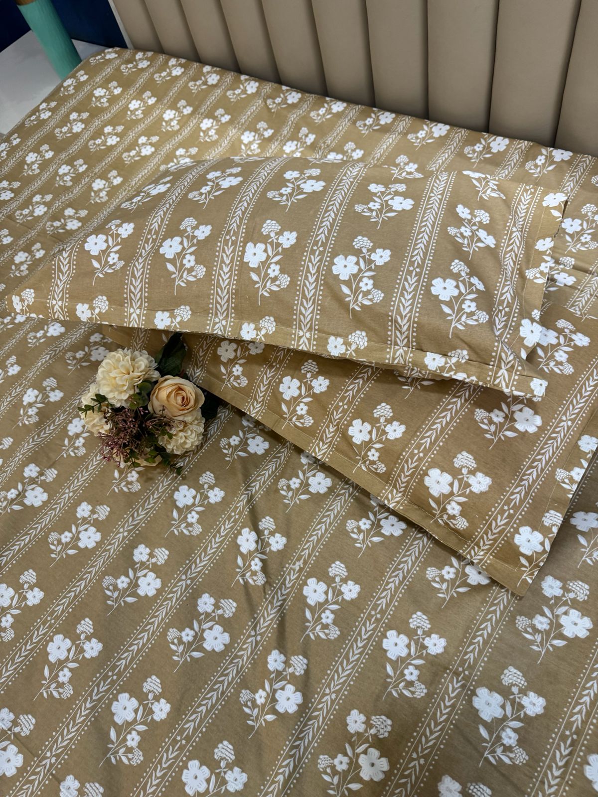 PURE COTTON VANATARA BEIGE DESIGN  Bedsheet