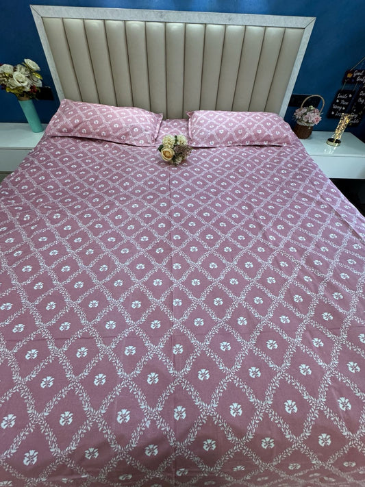 PURE COTTON VANATARA PINK DESIGN  Bedsheet