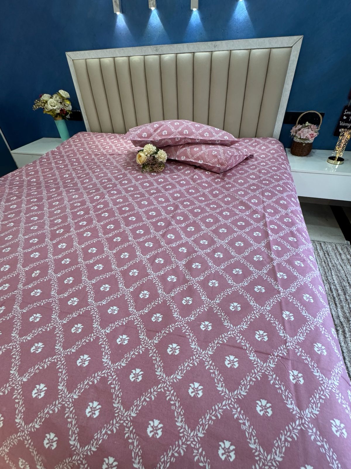 PURE COTTON VANATARA PINK DESIGN  Bedsheet