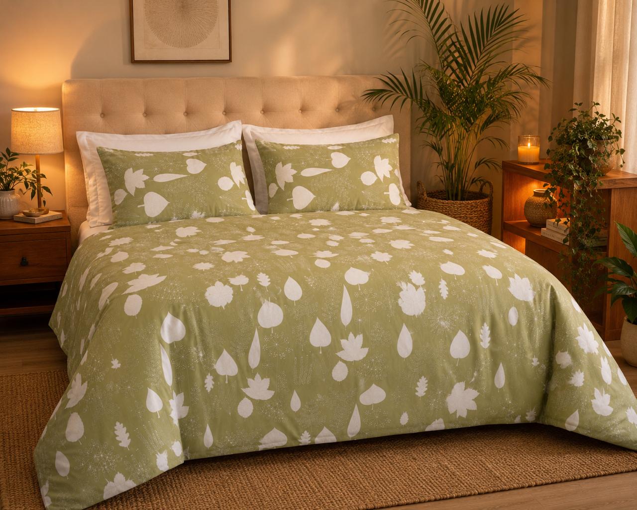 PURE COTTON VANTARA PASTEL GREEN DESIGN  Bedsheet