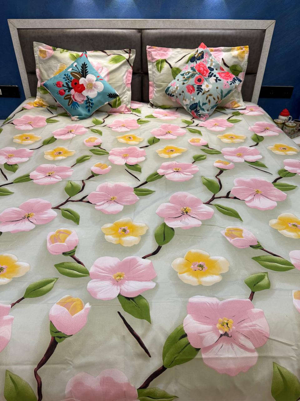 7D DIGITAL PRINT SUPERKING SIZE PISTA GREEN BEDSHEET