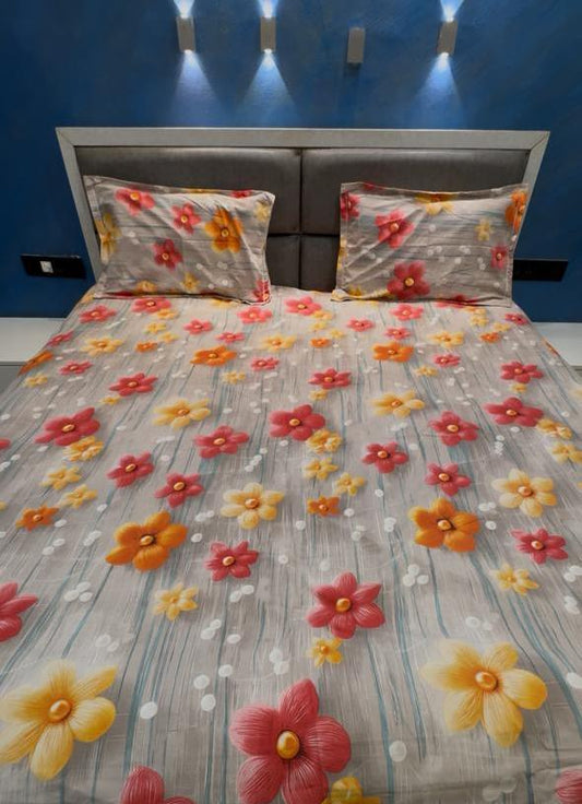 7D DIGITAL PRINT SUPERKING SIZE LIGHT GREY BEDSHEET