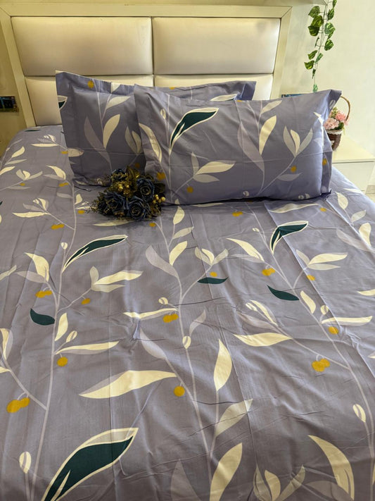 DIGITALART LAVENDER  LEAF KING SIZE BEDSHEET .
