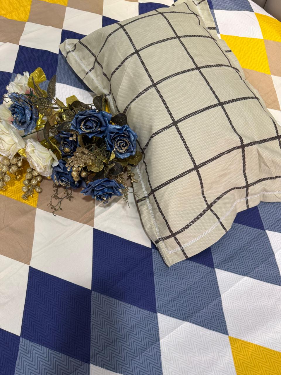 FITTED SUPER KING SIZE GLACE COTTON GEOMETRIC BEDSHEET