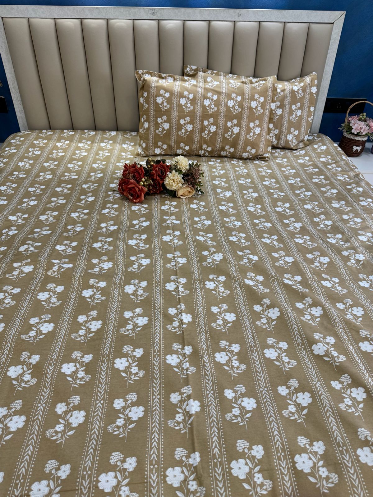 PURE COTTON VANATARA BEIGE DESIGN  Bedsheet